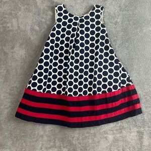 Baby Gap Swing Dress Girls 3 Year Toddler Navy Polka Dot